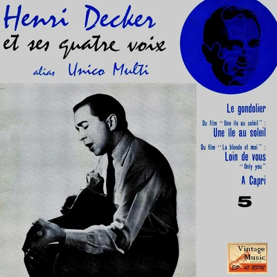 Henri DeckerJack ElliottJacqueline François Vintage French Song Nº 101 - EPs Collectors, "Le Gondolier"