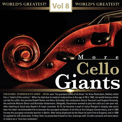 More Cello Giants, Vol. 8 (Live) 專輯 Emanuel Feuermann