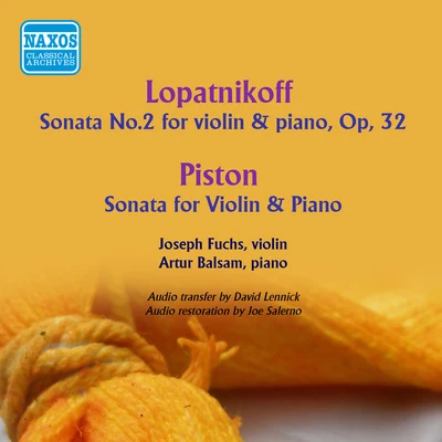 LOPATNIKOFF, N.: Violin Sonata No. 2PISTON, W.: Violin Sonata (Fuchs, Balsam) 專輯 Joseph Fuchs