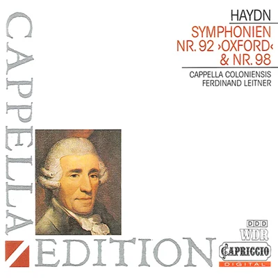 HAYDN, F.J.: Symphonies Nos. 92 and 98 (Cappella Coloniensis, Leitner) 專輯 Wurttemberg State Orchestra Stuttgart/Wurttemberg State Theatre Chorus Stuttgart/Gustav Grefe/Maria Kinas/Ferdinand Leitner