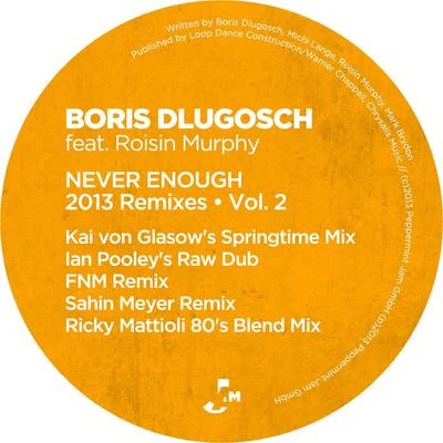 Never Enough 2013 Remixes, Vol. 2 專輯 Boris Dlugosch