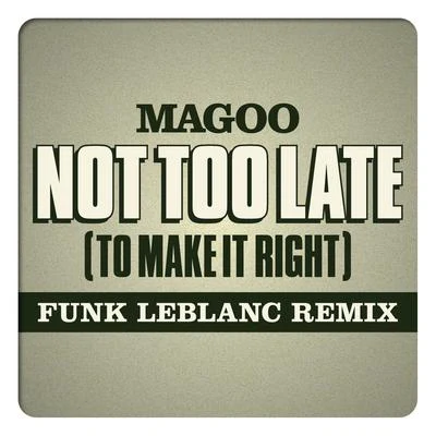 MagooTimbaland Not Too Late (To Make It Right) [Funk Leblanc Remix] [feat. Magoo]