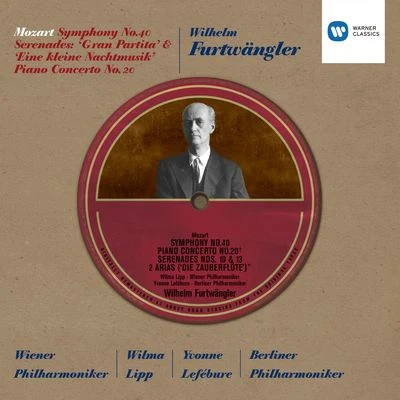 Wilhelm Furtwängler/Wiener Philharmoniker Wilhelm Furtwängler: Mozart Symphony No.20, Piano Concerto No.20, Serenades No.1013